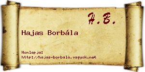Hajas Borbála névjegykártya